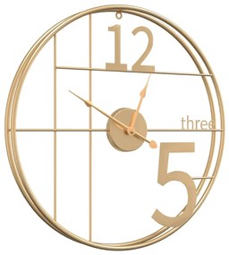 Relógio de parede Ø50 cm ferro dourado