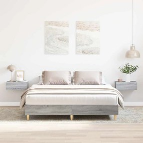 Estrutura de cama sem colchão 150x200 cm sonoma cinzento