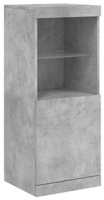 Aparador com luzes LED 162x37x100 cm cinzento cimento