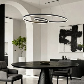 Candeeiro suspenso escandinavo preto 110cm incl. LED regulável em 3 níveis - Circuit