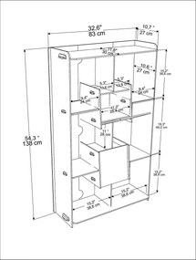 Estante Pana – Carvalho – 83x138x27 cm