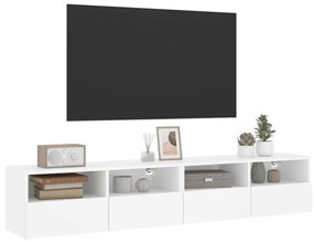 Móveis parede p/ TV 2pcs 80x30x30cm derivados de madeira branco