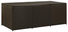 Caixa de arrumação para jardim 180x90x70 cm vime PE castanho