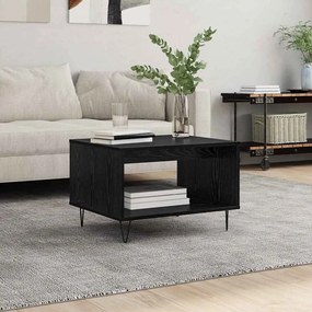 vidaXL Mesa de centro Carvalho preto 60 x 50 x 40 cm