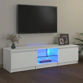 Móvel de TV Vinici com Luzes LED de 140cm - Branco - Design Moderno