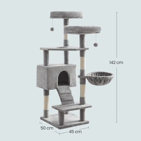 Arranhador para gatos 50 x 45 x 142 cm cinza claro