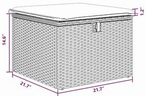 Sofá de Jardim 8 Peças com Almofadas - Preto, Rattan, Poliéster