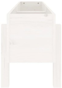 Canteiro elevado de jardim 121x30x38 cm pinho maciço branco