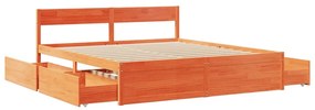 Cama sem colchão 180x200 cm pinho maciço castanho-mel