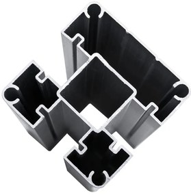 Conjunto painel de cerca 353x146 cm WPC preto