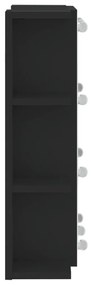 Armário espelhado com luzes LED 70x16,5x60 cm preto