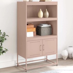 vidaXL Aparador alto 68,5x38,5x123,5 cm aço rosa