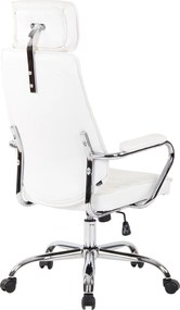 Cadeira de escritório Rako Couro Genuíno Branco