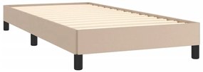 Estrutura de cama 80x200 cm couro artificial cor cappuccino