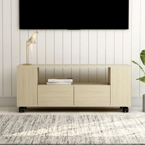 vidaXL Móvel de TV 120x35x48 cm derivados de madeira carvalho sonoma