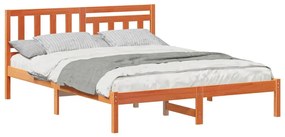 Estrutura da Cama com cabeceira Castanho-mel 140 x 200 cm