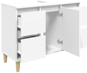 Armário de lavatório 80x33x60 cm derivados de madeira branco