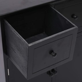 Armário lateral 60x30x75 cm madeira de paulownia preto