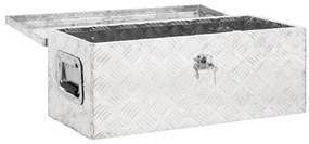 Caixa de arrumação 70x31x27 cm alumínio prateado
