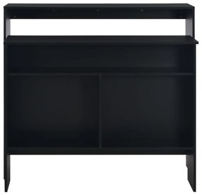 Mesa de bar com 2 tampos preto 130x40x120 cm