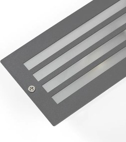 Conjunto de 4 focos embutidos modernos cinza escuro IP44 - Hurricane