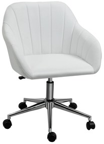 Vinsetto Cadeira de Escritório Operativa Giratória com Altura Ajustável Encosto e Apoio para os Braços 60x59x79-89cm Branco | Aosom Portugal