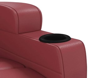 Cadeira de massagens couro artificial vermelho tinto