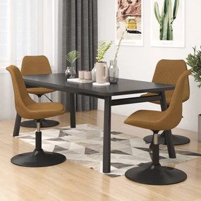vidaXL Cadeiras de jantar giratórias 4 pcs veludo castanho