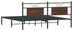 Estrutura de cama sem colchão 183x213 cm carvalho castanho