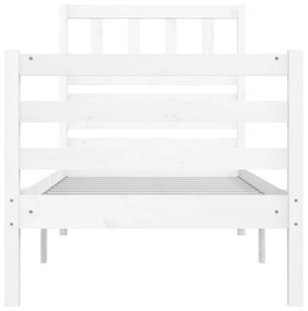 Estrutura cama pequena solteiro 75x190 cm madeira maciça branco