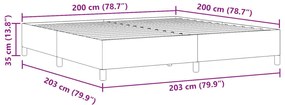 Estrutura de Cama vidaXL Verde Claro Cinza 200x200 cm Tecido Canelado