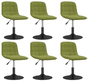 vidaXL Cadeiras de jantar giratórias 6 pcs veludo verde-claro