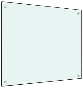 249453 vidaXL Painel anti-salpicos de cozinha 70x60 cm vidro temperado branco