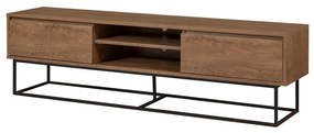 Móvel TV Rodez – Nogueira e Preto – 180x50x40 cm