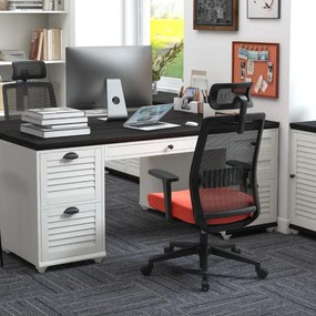 Cadeira de escritório com altura ajustável de 116-126 cm Cadeira de mesa com apoio de cabeça dobrável 3D preta