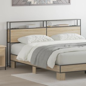vidaXL Cabeceira de armazenamento com cabeceira Carvalho Sonoma 180 cm
