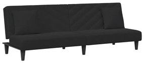 2 pcs conjunto de sofás com almofadas veludo preto