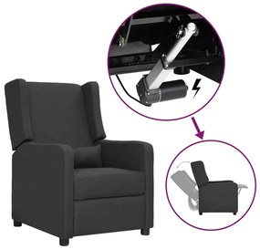 vidaXL Poltrona elevatória tecido cinzento-escuro