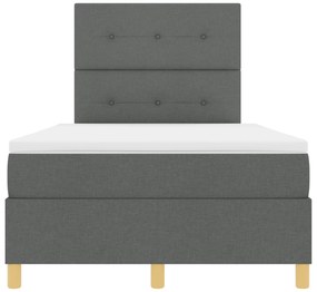 Cama Box Spring com Colchão Cinza Escuro 120x200 cm Tecido