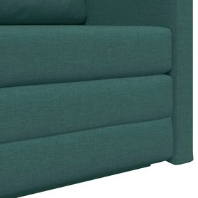 Sofá Cama 2-em-1 Verde Escuro 124x71x78 cm Tecido
