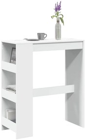 Mesa de bar com prateleiras derivados de madeira branco