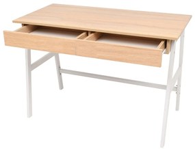 Secretária 110x55x75 cm cor carvalho e branco