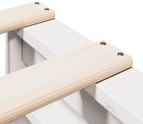 Cama com estante sem colchão 200x200 cm pinho maciço branco
