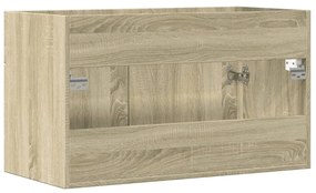 Armário de lavatório 80x38,5x46cm contraplacado carvalho sonoma