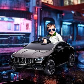 Carro Elétrico para Crianças Carro Mercedes AMG CLA 45 com Bateria 12V Faróis LED Buzina e Música 110x61x45 cm Preto