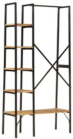 Roupeiro com prateleiras 90x40x190 cm mangueira maciça/ferro