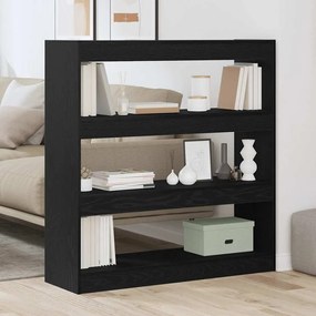 Armário de Livros/Divisor de Ambiente Carvalho Preto 100x30x103cm Made