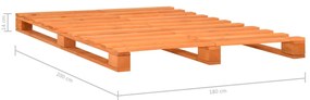 Estrutura de cama em paletes pinho maciço 180x200 cm castanho