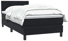 Cama com molas/colchão 80x220 cm veludo preto