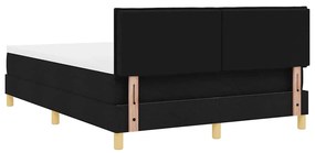 Cama Box Spring com Colchão e LED Preto 140x200 cm Tecido